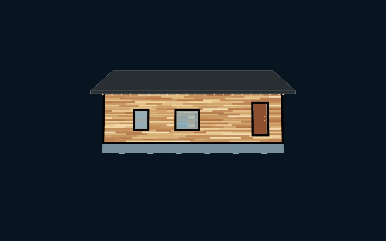 North exterior at human eye height of the generated Lincoln Block house